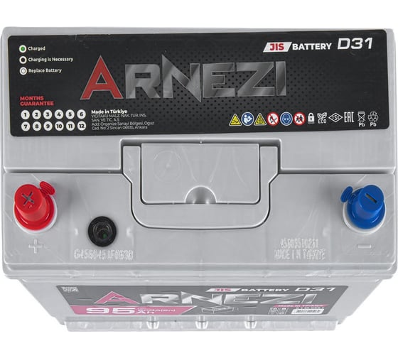 Аккумулятор Arnezi JIS SMF 95 А/ч прямой L+ 306x176x225 N70 EN 800 А E1190951