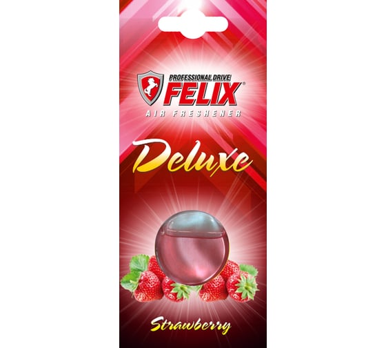 Ароматизатор FELIX Deluxe подвесной, гелевый, клубника, 4.5 мл 410112214 1