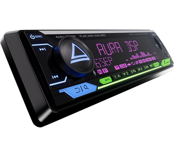 USB-ресивер AURA 4х51w, USB(1.2A)/FM/AUX/BT, 3RCA, DSP 2/3way, iD3-TAG, RGB AMH-79DSP
