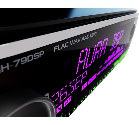 USB-ресивер AURA 4х51w, USB(1.2A)/FM/AUX/BT, 3RCA, DSP 2/3way, iD3-TAG, RGB AMH-79DSP