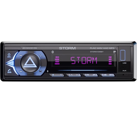 USB-ресивер AURA 4х51w, FLAC, USB/BT, 3 RCA (SUB), 20EQ, APP, 2-ZONE RGB, D-SWC STORM-535BT