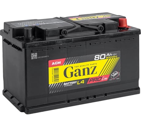 Аккумулятор Ganz PRO-Line AGM 80 А/ч обратный R+ 315x175x190 L4 EN 800 А G4080800