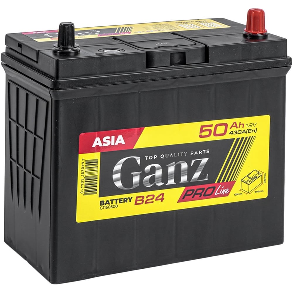 Аккумулятор Ganz PRO-Line JIS 50 А/ч обратный R+ 240x129x220 B24 EN 430 ...