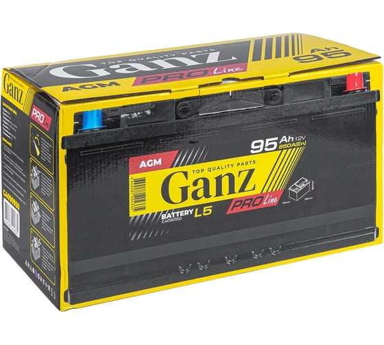 Аккумулятор Ganz PRO-Line AGM 95 А/ч обратный R+ 353x175x190 L5 EN 850 А G4090950