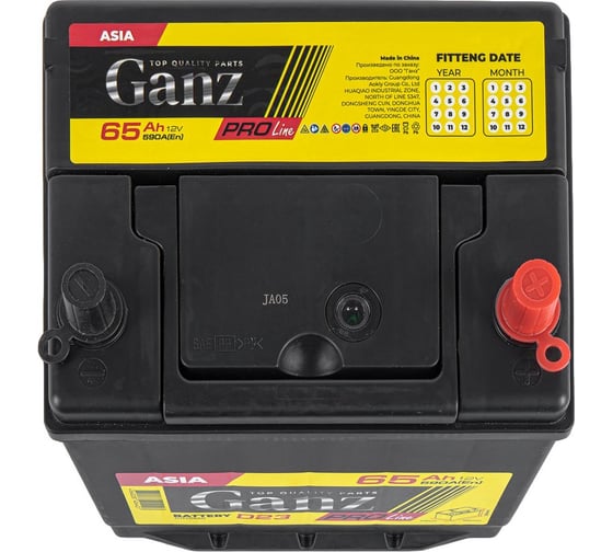 Аккумулятор Ganz PRO-Line JIS 65 А/ч обратный R+ 230x173x220 D23 EN 590 А G1170650
