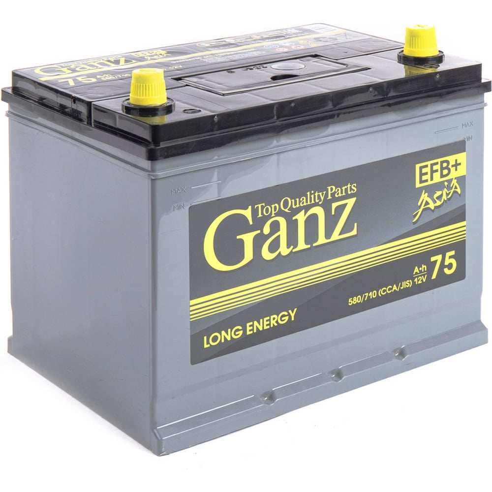 Аккумулятор Ganz ASIA EFB 75 А/ч Обратная R+ 260x175x225 EN580 А ...