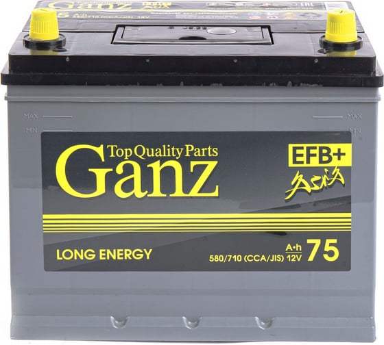 Аккумулятор Ganz ASIA EFB 75 А/ч Обратная R+ 260x175x225 EN580 А GAEFBA750