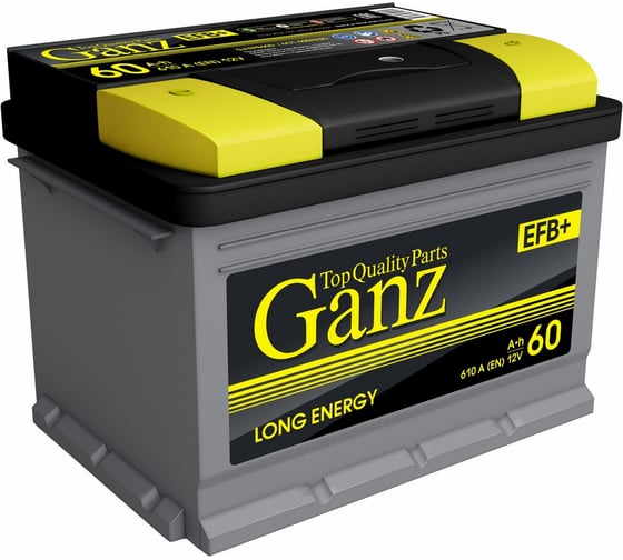 Аккумулятор Ganz EFB 60 А/ч Прямая L+ 242x175x190 EN610 А GAEFB601