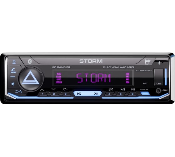 USB-ресивер AURA 4х51w, FLAC, USB/BT, 3 RCA (SUB), 20EQ, APP, 2-ZONE RGB, D-SWC STORM-515BT
