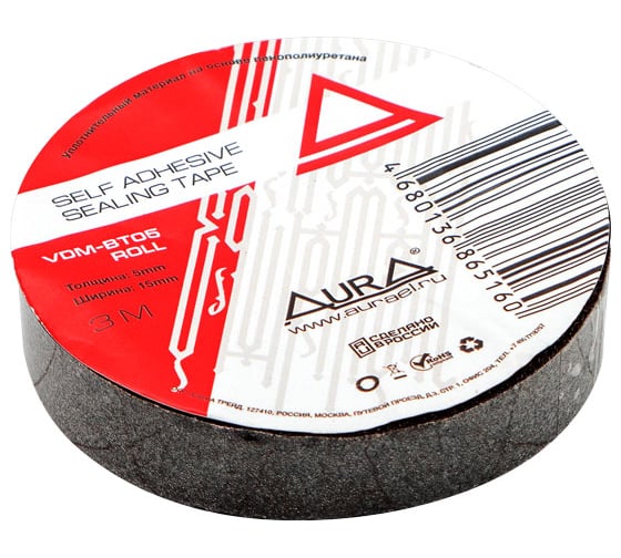 Уплотнительный материал AURA на основе пенополиуретана, 15 мм, 3 м VDM-BT05-ROLL