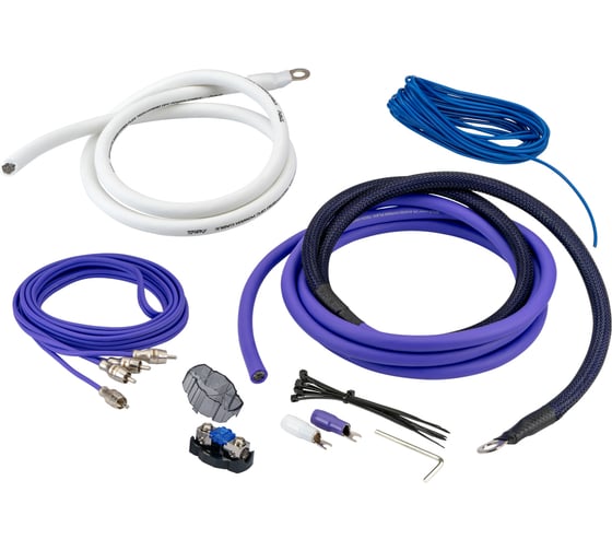 Комплект кабелей для усилителя AURA 2x4AWG 3 метра AMP-3304 1