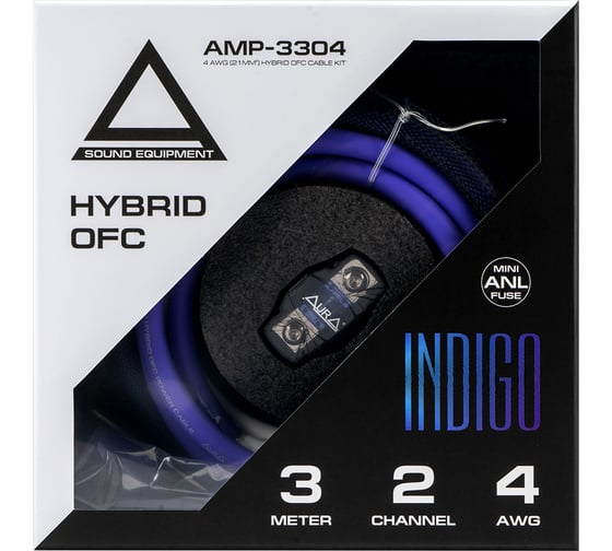 Комплект кабелей для усилителя AURA 2x4AWG 3 метра AMP-3304