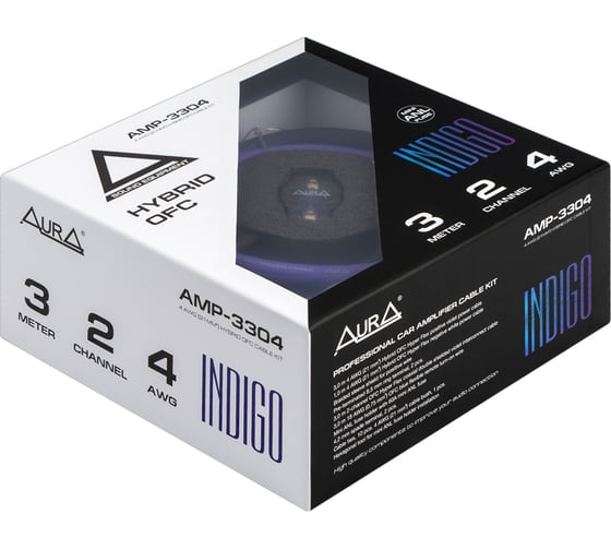 Комплект кабелей для усилителя AURA 2x4AWG 3 метра AMP-3304