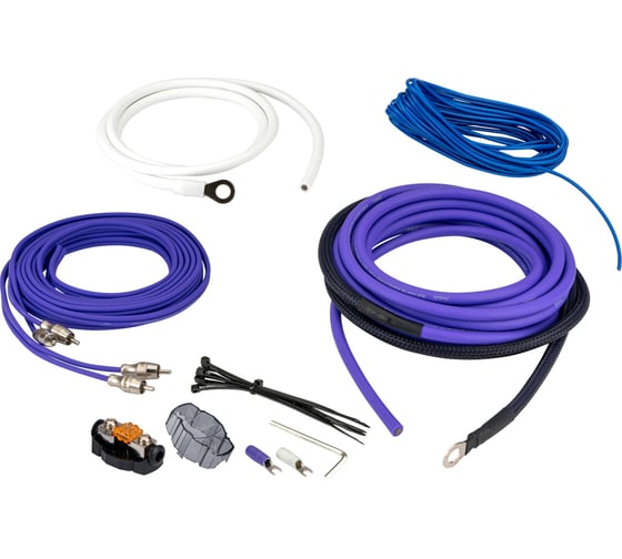 Комплект кабелей для усилителя AURA 2x8AWG 5 метров AMP-3508
