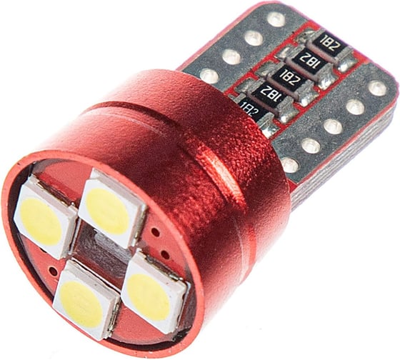 Автолампа диод SKYWAY T10 (W5W) 12V 4 SMD диода 1-конт Белая комплект 2 шт S08201564