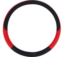 Оплетка руля ЕРМАК Basic экокожа, размер M, черно-красная 708-003