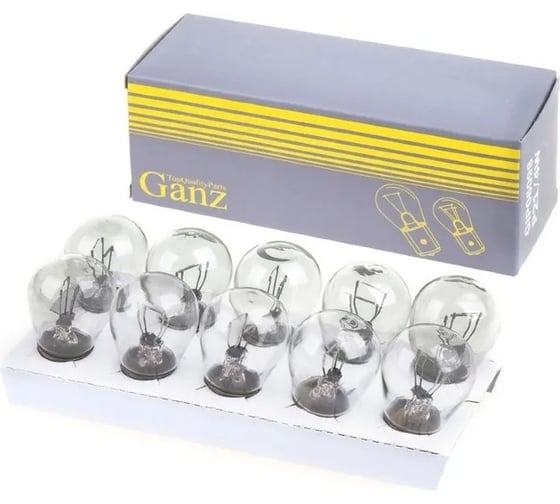 Лампа Ganz P21/4W 12V 21/4W BAZ15D BOX 10 шт. GIP06098