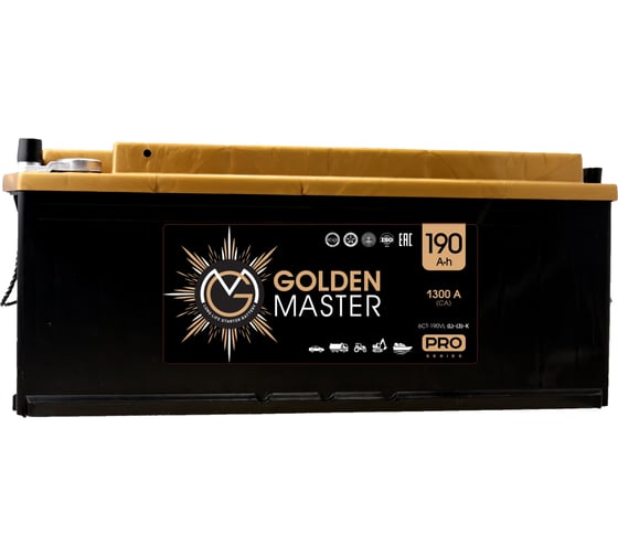 АКБ GOLDEN MASTER pro 6СТ-190 (L)-(3) 1300A 514*218*217 конус 4657819154873