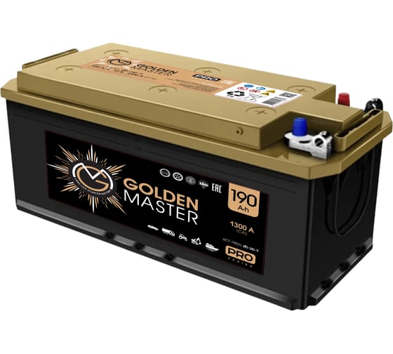 АКБ GOLDEN MASTER pro 6СТ-190 (R)-(4) 1300A 514*218*217 униклема 4657819154880