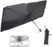 Шторка солнцезащитная Airline 70*130см на лобовое стекло, зонт, складная, черная/серая ADSS005