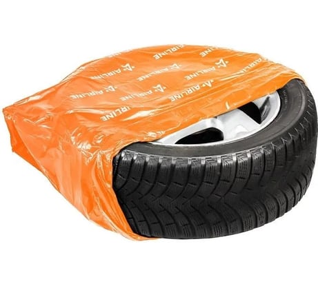 Пакеты для колес Airline R12-22, 4 шт в рулоне, 115x115 см, 17 мкм, оранжевый ADPB012