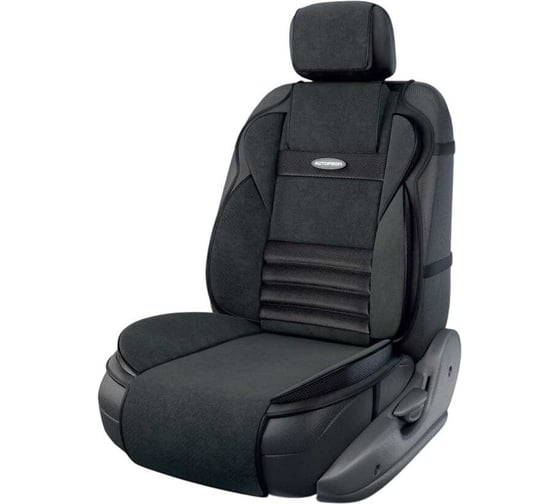 Накидка на сиденье AUTOPROFI Multi Comfort, анатомическая, 6 упоров, 3 предмета, материал велюр чёрный MLT-320 BK 1