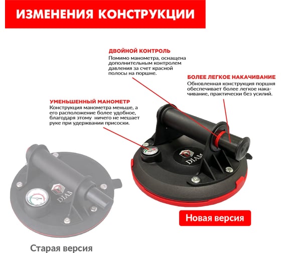 Присоска с ручной помпой Diam 205 мм 600124