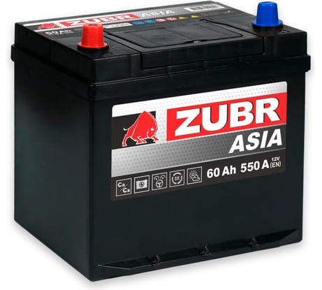 Аккумуляторная батарея ZUBR Ultra Asia 60Ah L+ (нижний борт) ZSA601