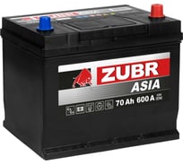Аккумуляторная батарея ZUBR Ultra Asia 70Ah R+ (нижний борт) ZSA700