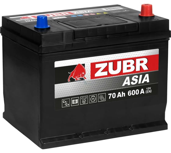 Аккумуляторная батарея ZUBR Ultra Asia 70Ah R+ (нижний борт) ZSA700