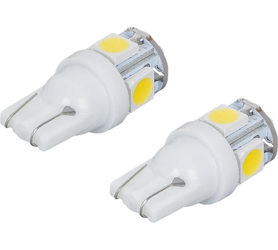Лампa автомобильная светодиодная AIRLINE T10 (W5W), 24В, 5LED 5050, Белая, 2 шт. в блистере AEAR304