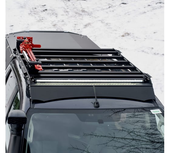 Багажник экспедиционный STC Mitsubishi L200 2015+/Fiat Fullback ШТОРКА дальний, рабочий и задний свет STC-ML200/15-TR1-L1L2L3