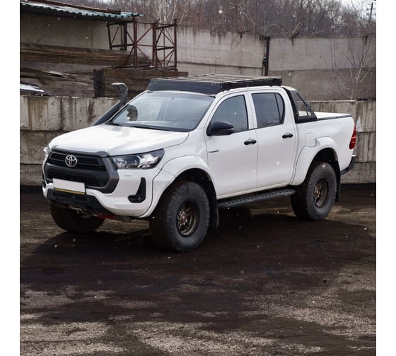 Багажник экспедиционный STC Toyota Hilux 2005+ ШТОРКА, дальний, рабочий и задний свет STC-THIL/04-TR1-L1L2L3
