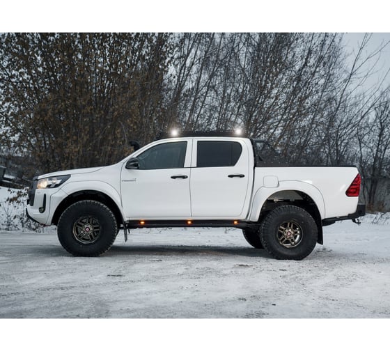 Багажник экспедиционный STC Toyota Hilux 2005+ ШТОРКА, дальний, рабочий и задний свет STC-THIL/04-TR1-L1L2L3