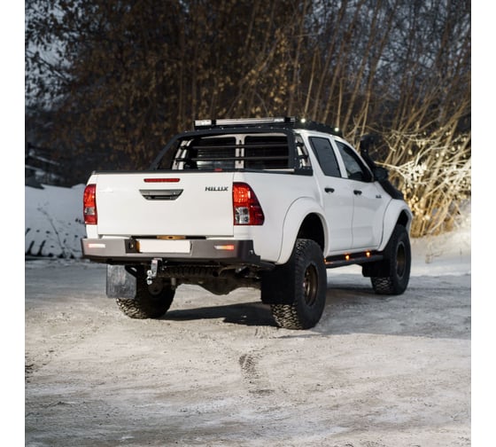 Багажник экспедиционный STC Toyota Hilux 2005+ ШТОРКА, дальний, рабочий и задний свет STC-THIL/04-TR1-L1L2L3