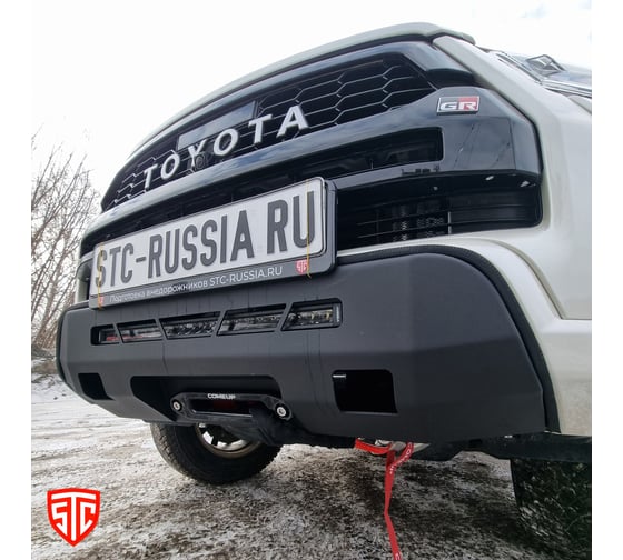 Мини силовик STC Toyota Hilux Hilux Black Onyx 2020+ с площадкой для лебедки и дополнительным дальний свет STC-TH20BO-BW-S5-20