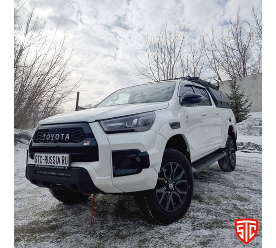 Мини силовик STC Toyota Hilux Hilux Black Onyx 2020+ с площадкой для лебедки и дополнительным дальний свет STC-TH20BO-BW-S5-20