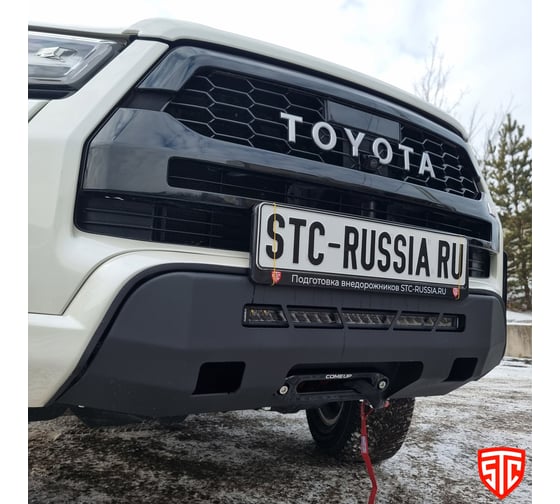 Мини силовик STC Toyota Hilux Hilux Black Onyx 2020+ с площадкой для лебедки и дополнительным дальний свет STC-TH20BO-BW-S5-20