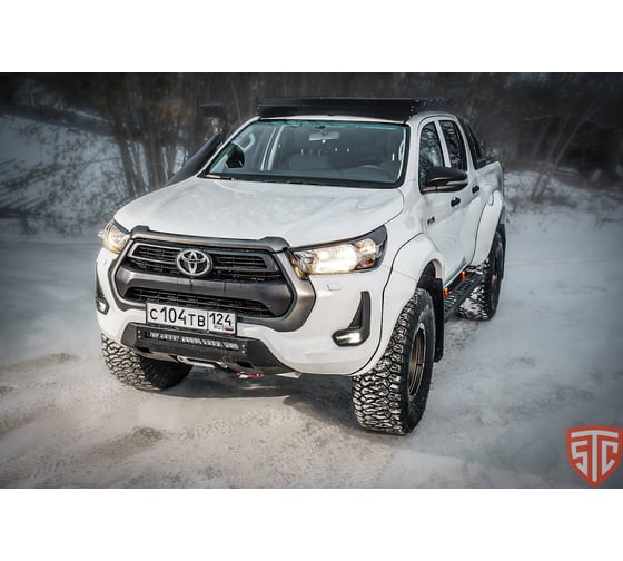 Мини силовик STC Toyota Hilux 2020+ с площадкой для лебедки STC-TH20-BW