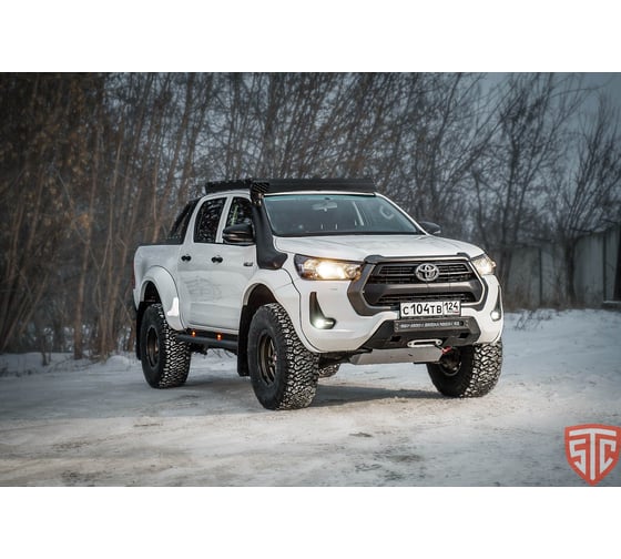 Мини силовик STC Toyota Hilux 2020+ с площадкой для лебедки STC-TH20-BW