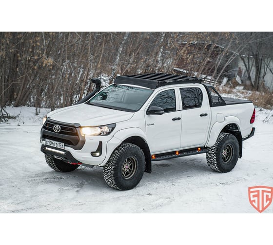 Мини силовик STC Toyota Hilux 2020+ с площадкой для лебедки STC-TH20-BW