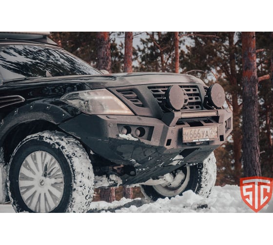 Бампер силовой передний STC Nissan Patrol Y62 2014-2019 с противотуманными фарами STC-NPY62/14-BF-L1