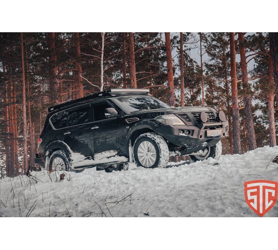 Бампер силовой передний STC Nissan Patrol Y62 2014-2019 с противотуманными фарами STC-NPY62/14-BF-L1