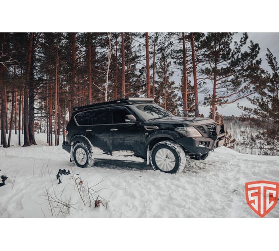 Бампер силовой передний STC Nissan Patrol Y62 2014-2019 с противотуманными фарами STC-NPY62/14-BF-L1