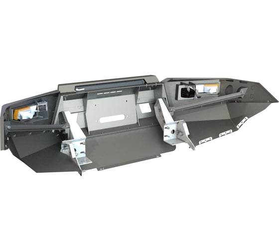 Бампер силовой передний STC Toyota Fortuner 2015+ с защитной дугой, противотуманными фарами и балкой дальнего света STC-TF15-BF-C1-L1L4