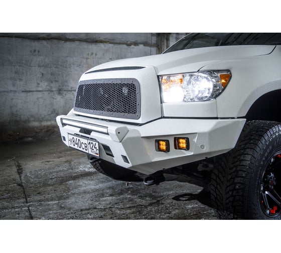 Бампер силовой передний STC тип Revo Toyota Tundra 2006-2013 с защитной дугой, противотуманными фарами и балкой дальнего света STC-TT06-BFR-C1-L1L4