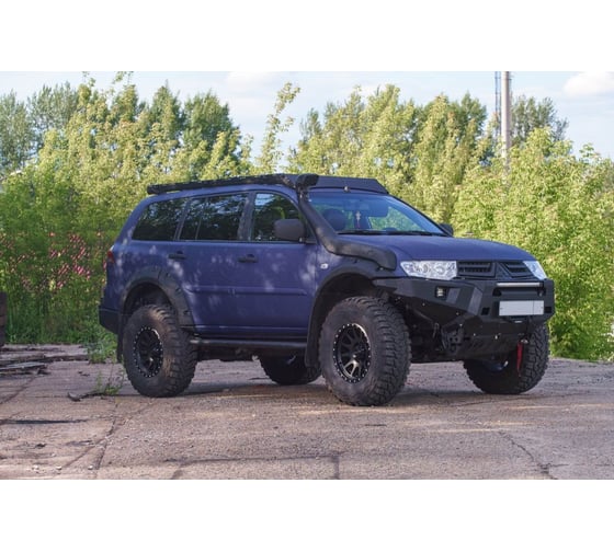 Бампер силовой передний STC тип Revo Mitsubishi Pajero Sport/L200 2013-2015 c защитной дугой и противотуманными фарами STC-MPS2-BFR-C1-L1