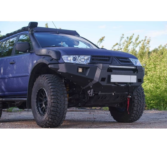 Бампер силовой передний STC тип Revo Mitsubishi Pajero Sport/L200 2013-2015 c защитной дугой и противотуманными фарами STC-MPS2-BFR-C1-L1