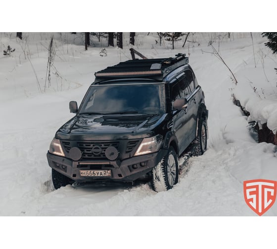 Бампер силовой передний STC Nissan Patrol Y62 2010-2014 с противотуманными фарами STC-NPY62-BF-L1