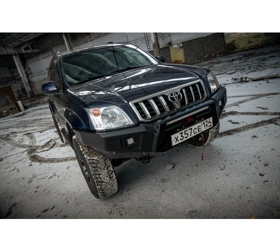Бампер силовой передний STC тип Revo Toyota Land Cruiser Prado 120 с противотуманными фарами STC-TLCP120-BFR-L1